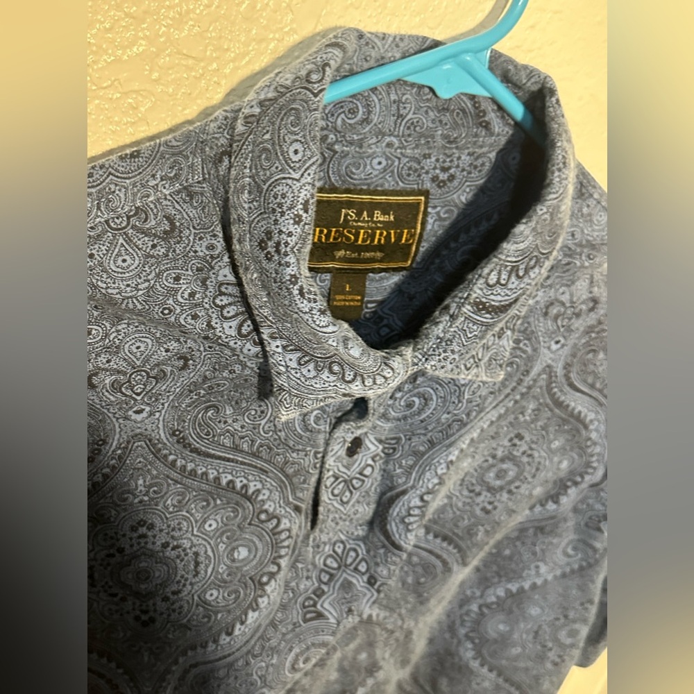 Jos a bank blue and black paisley polo reserve large